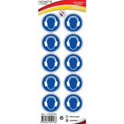 Planche 10 Pictogrammes Ø 40mm - Obligation De Porter Un Casque Anti-bruit - 4250168