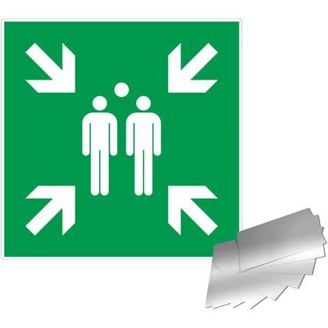Panneau Point De Rassemblement - Alu 200x200mm - 4010533 1 Panneau Point De Rassemblement - Alu 200x200mm - 4010533