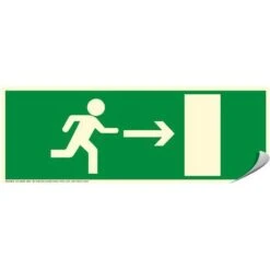 Panneau Photoluminescent Sortie De Secours Droite - Adhésif 330x120mm - 4050041
