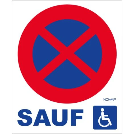 Panneau Défense De S’arrêter Et Stationner Sauf Handicapés - Rigide 330x400mm - 4181080 1 Panneau Défense De S’arrêter Et Stationner Sauf Handicapés - Rigide 330x400mm - 4181080