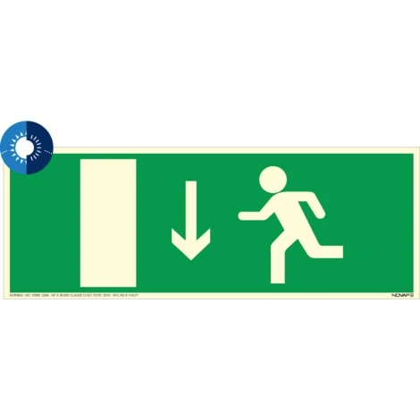Panneau Photoluminescent HD Sortie De Secours En Bas - Rigide 330x120mm - 4055046 1 Panneau Photoluminescent HD Sortie De Secours En Bas - Rigide 330x120mm - 4055046