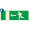 Panneau Photoluminescent HD Sortie De Secours à Gauche- Rigide 330x120mm - 4055077