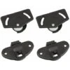 2x Garniture Complète Pour Porte Coulissante Monture Et Guide En Plastique Rail Fourniture Coulisse, Noir