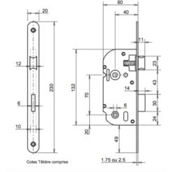 Serrure De Porte Noire à Encastrer Bouton Axe 40 Mm à Condamnation Reversible -Promos Matériel Boutique 73625671 3