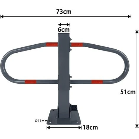 Froadp Arceau De Stationnement En Métal Avec 3 Clés Et 4 Autocollants Réfléchissants Pour Garage, Parking, Allée 2 Froadp Arceau De Stationnement En Métal Avec 3 Clés Et 4 Autocollants Réfléchissants Pour Garage, Parking, Allée – Image 2