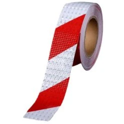 Promotion Ruban De Signalisation Rouge Et Blanc Bande Reflechissante Autocollante Avertissement De La Circulation Nuit De Autocollant Reflechissant Voiture Marquage Sol,5cm X 25m