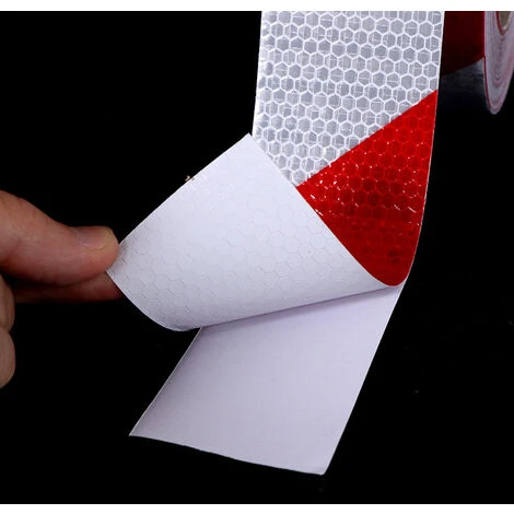 Promotion Ruban De Signalisation Rouge Et Blanc Bande Reflechissante Autocollante Avertissement De La Circulation Nuit De Autocollant Reflechissant Voiture Marquage Sol,5cm X 25m 2 Promotion Ruban De Signalisation Rouge Et Blanc Bande Reflechissante Autocollante Avertissement De La Circulation Nuit De Autocollant Reflechissant Voiture Marquage Sol,5cm X 25m – Image 2