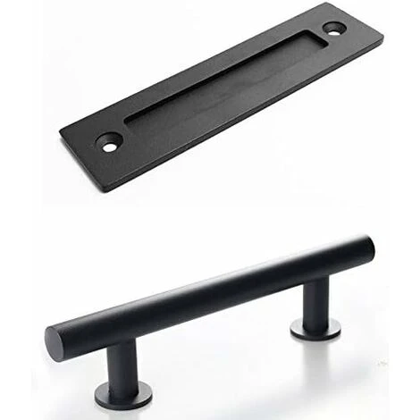 AIDUCHO Poignée De Porte Coulissante En Acier Inoxydable, Poignée De Porte De Grange Coulissante - Poignée Ronde Simple - Noir 2 AIDUCHO Poignée De Porte Coulissante En Acier Inoxydable, Poignée De Porte De Grange Coulissante - Poignée Ronde Simple - Noir – Image 2