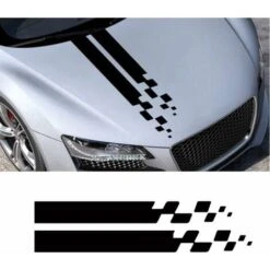 Autocollants De Capot De Voiture Capot Universel Racing Corps Côté Vinyle Décoration Extérieure Autocollants Noir