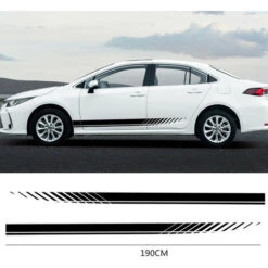 2 Pièces Autocollants De Modification De Carrosserie De Voiture Graphiques Vinyle Course Rayures Accessoires Décoratifs Autocollants -Promos Matériel Boutique 73832605 5