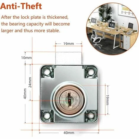 Lot De 4 Serrures à Came En Alliage De Zinc De 22 Mm Pour Placard, Tiroir Avec Clés Identiques Pour La Maison, Le Bureau, Les Meubles, Les Portes De Boîte Aux Lettres (22 Mm),Superma 5 Lot De 4 Serrures à Came En Alliage De Zinc De 22 Mm Pour Placard, Tiroir Avec Clés Identiques Pour La Maison, Le Bureau, Les Meubles, Les Portes De Boîte Aux Lettres (22 Mm),Superma – Image 5