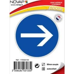 Panneau Sens Obligatoire - Vinyle Adhésif Ø80mm - 4031330