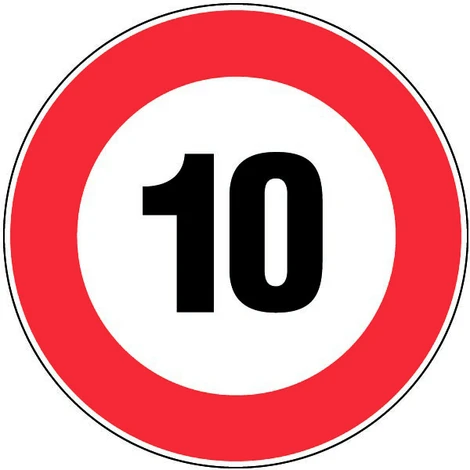 Panneau Vitesse Limitée à 10 Km/h - Rigide Ø300mm - 4063461 1 Panneau Vitesse Limitée à 10 Km/h - Rigide Ø300mm - 4063461