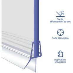 Meykoers Joint De Douche 60cm Pour Douche Des Scellées Porte, Salle De Douche Joint D'étanchéité PVC , Protection étanche, Pour 4-6mm De Verre -Promos Matériel Boutique 74859401 4