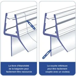 Meykoers Joint De Douche 60cm Pour Douche Des Scellées Porte, Salle De Douche Joint D'étanchéité PVC , Protection étanche, Pour 4-6mm De Verre -Promos Matériel Boutique 74859401 5