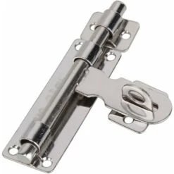 Acier Inoxydable-Cadenas à Verrou Loquet Targette De Portail Coulissant Verrou De Toilettes/la Salle De Bain Argenté 4,45 Cm -Promos Matériel Boutique 75262525 4
