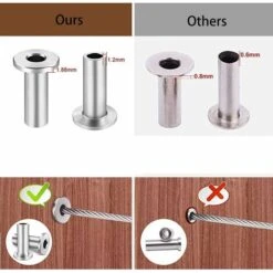 20 Pcs Manchons De Protection En Acier Inoxydable Pour Garde-corps De Câble 1/8 Pouce Poteaux En Bois, Balustrade De Bricolage/ LionKnight 8 20 Pcs Manchons De Protection En Acier Inoxydable Pour Garde-corps De Câble 1/8 Pouce Poteaux En Bois, Balustrade De Bricolage/ LionKnight -Promos Matériel Boutique 75367791 4