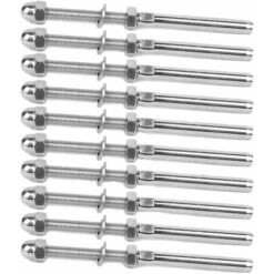 50 Pièces Tendeur De Cable De Garde-Corps De Main Courante En Acier Inoxydable, Embout De Goujon De Fileté Pour De Cable De 1/8 Pouce (50 Paquets)-KoleZ