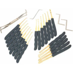 SEENLIN 24Pcs Professional Unlocking Crochetage Outils Set Pratique Kit Lockset Avec Etui En Cuir Pour Serrurerie Debutants