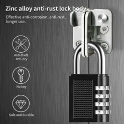 Cadenas à Combinaison De 4 Chiffres 4 Pack Cadenas à Code Rrure à Combinaison Robuste Pour Familles Ecoles Entreprises Casiers à Bagages Et Boîte à Outils -Promos Matériel Boutique 75574638 3