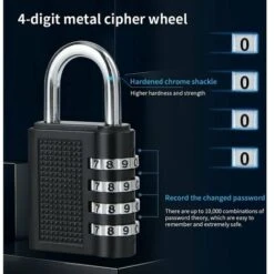 Cadenas à Combinaison De 4 Chiffres 4 Pack Cadenas à Code Rrure à Combinaison Robuste Pour Familles Ecoles Entreprises Casiers à Bagages Et Boîte à Outils -Promos Matériel Boutique 75574638 4