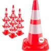 AREBOS 10 X Cône De Signalisation Orange Blanc Réfléchissant 50 Cm Cônes De Circulation
