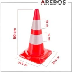 AREBOS 10 X Cône De Signalisation Orange Blanc Réfléchissant 50 Cm Cônes De Circulation 9 AREBOS 10 X Cône De Signalisation Orange Blanc Réfléchissant 50 Cm Cônes De Circulation -Promos Matériel Boutique 7557596 5