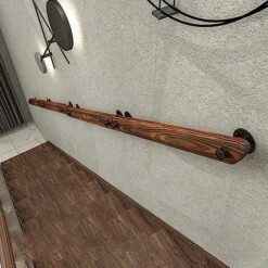 Handlauf Treppenhandlauf 30 Cm, Rutschfeste Sicherheitshandläufe Aus Holz Für Den Innenbereich, An Der Wand Befestigte Gartenkorridor-Lofts-Deckgeländer, Stange,13Thirteen -Promos Matériel Boutique 75591465 4
