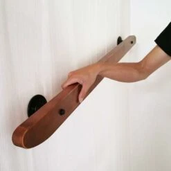 Komplettes Handlauf-Set, Handlauf Aus Holz, Rutschfeste Handlauf-Korridor-Stützstangen Für Innenlofts, 2 Schmiedeeiserne Sockel (Size : 50cm) ,13dreizehn -Promos Matériel Boutique 75591684 5