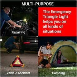 Triangle D'avertissement D'urgence Multifonctionnel – Signal Lumineux De Sécurité, Essentiel Pour Les Accidents De Véhicule/réparation/risque/camping/randonnée Projecteur, Résistant à L'eau, Antichoc 7 Triangle D'avertissement D'urgence Multifonctionnel – Signal Lumineux De Sécurité, Essentiel Pour Les Accidents De Véhicule/réparation/risque/camping/randonnée Projecteur, Résistant à L'eau, Antichoc -Promos Matériel Boutique 75667964 3