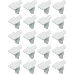 20x Taquet En Plastique équerre à Tenon 5mm Pour Tablettes Bois Ou Verre Meuble Etagère Placard Plateau Armoire Support Fixation, Blanc