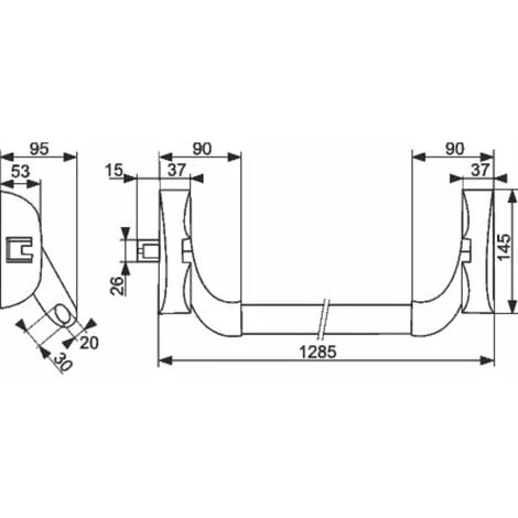 Serrure Anti-panique Idéa Barre 1 Point Argent - Iséo 2 Serrure Anti-panique Idéa Barre 1 Point Argent - Iséo – Image 2