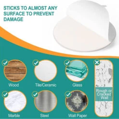 Protections Murales De Boutons De Porte - Plaque Ronde Auto-Adhésive - Coussinets De Pare-Chocs De Porte - Protection De Pare-Chocs De Poignée De Porte Pour Bouton De Porte, Cuisine, Bureau -Promos Matériel Boutique 76464303 5