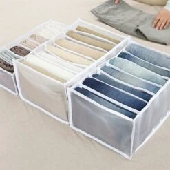 Boîte De Rangement De Tiroir Avec Compartiments Pour Jeans, Armoire, Tiroir, Cloison De Séparation En Maille, Pour Jean, Blanche, 7 grilles -Promos Matériel Boutique 76486780 4