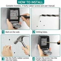 Imperméable Boite à Clés A Code Boîte à Cléf Sécurisée Extérieur Boitier Clefs Mural Coffre A Clef Antirouille Grand Key Safe Box, Pour Maison Bureau Garage Appartement Décoration (Grise) -Promos Matériel Boutique 76605413 4