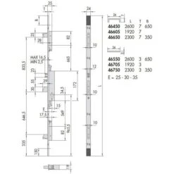 Serrure 3 Points à Pênes Basculants A25 Avec Têtière - CISA - CIS4642525 -Promos Matériel Boutique 76912342 3