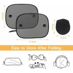 Pare Soleil Voiture Bébé/Enfant, Universelle Pour Pare-Soleil Fenêtre De Voiture , Protection UV/Chaleur Pour Offre Une Protection UV Maximale Pour Bébé, Adultes,Chien (2 Pièces) -Promos Matériel Boutique 76980886 4