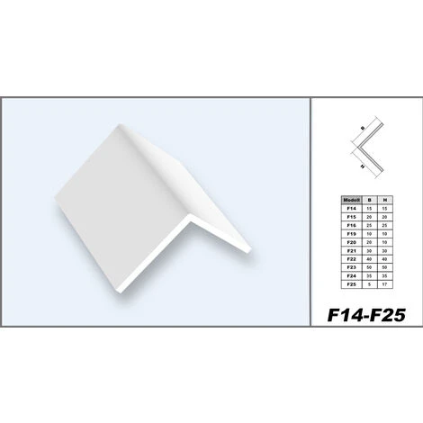 2 Mètres Baguette D'angle PVC Plastique Effector F Profile: 5x17mm - F25 2 2 Mètres Baguette D'angle PVC Plastique Effector F Profile: 5x17mm - F25 – Image 2