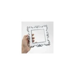 Autocollants Pour Interrupteur En Résine En Couleur Blanc Et Argenté - Sticker Mural Décoratif Carré Pour Interrupteur Avec Bords De Fleur De Rose Argenté - Style Européen Universel，（3Pcs，argent） -Promos Matériel Boutique 77327968 3
