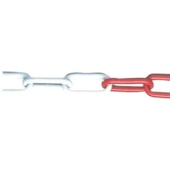 Chaîne En Acier De Signalisation Rouge Et Blanche Mt.25 Maille D.5 - Hall