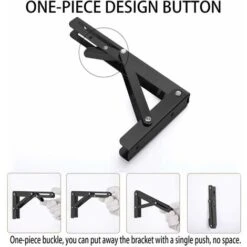 Héloise Lot De 2 Equerre Etagere 300mm, Support Console Pliable, Acier Inoxydable Equerre Rabattable Murale, 60KG/132lbs Porteur 7 Héloise Lot De 2 Equerre Etagere 300mm, Support Console Pliable, Acier Inoxydable Equerre Rabattable Murale, 60KG/132lbs Porteur -Promos Matériel Boutique 77544061 3