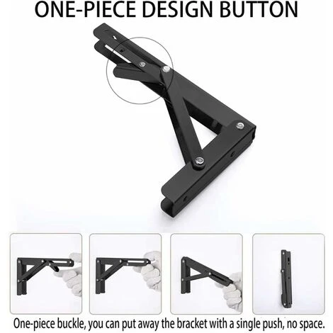 Héloise Lot De 2 Equerre Etagere 300mm, Support Console Pliable, Acier Inoxydable Equerre Rabattable Murale, 60KG/132lbs Porteur 3 Héloise Lot De 2 Equerre Etagere 300mm, Support Console Pliable, Acier Inoxydable Equerre Rabattable Murale, 60KG/132lbs Porteur – Image 3