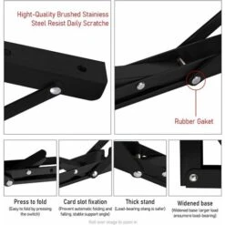 Héloise Lot De 2 Equerre Etagere 300mm, Support Console Pliable, Acier Inoxydable Equerre Rabattable Murale, 60KG/132lbs Porteur 8 Héloise Lot De 2 Equerre Etagere 300mm, Support Console Pliable, Acier Inoxydable Equerre Rabattable Murale, 60KG/132lbs Porteur -Promos Matériel Boutique 77544061 4