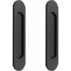 Lot De 2 Poignées De Porte Coulissante Ovales Auto-adhésives En Alliage D'aluminium Noir Mat Sans Perforation Pour Porte Coulissante De Grange, Fenêtres, Armoires