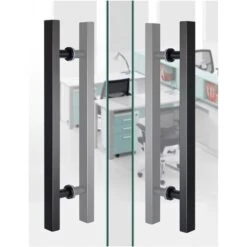 Poignée Coulissante De Porte De Grange, Poignée En H Double Face Pour Porte En Verre/bois, Acier Inoxydable, Noir Mat 8 Poignée Coulissante De Porte De Grange, Poignée En H Double Face Pour Porte En Verre/bois, Acier Inoxydable, Noir Mat -Promos Matériel Boutique 78043736 4