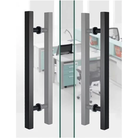 Poignée Coulissante De Porte De Grange, Poignée En H Double Face Pour Porte En Verre/bois, Acier Inoxydable, Noir Mat 4 Poignée Coulissante De Porte De Grange, Poignée En H Double Face Pour Porte En Verre/bois, Acier Inoxydable, Noir Mat – Image 4