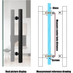 Poignée Coulissante De Porte De Grange, Poignée En H Double Face Pour Porte En Verre/bois, Acier Inoxydable, Noir Mat 9 Poignée Coulissante De Porte De Grange, Poignée En H Double Face Pour Porte En Verre/bois, Acier Inoxydable, Noir Mat -Promos Matériel Boutique 78043736 5