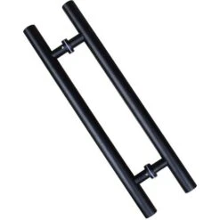 Poignée De Porte Coulissante, Double Face En Forme De H, Poignée De Porte Battante Robuste, Noire Longueur 600 Mm Espacement Des Trous 400 Mm