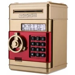 Tirelire électronique ATM Avec Mot De Passe Et Mot De Passe - Boîte à économie Vocale - Pour Enfants - Doré