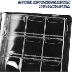 Album Pieces De Monnaie 120 Pochettes, Album De Collection Pieces De Monnaie, Album De Pièces En Cuir, Classeur Pour Monnaie De Différentes Tailles De Petites Aux Moyennes Pièces (Rouge+noir) -Promos Matériel Boutique 78305863 4